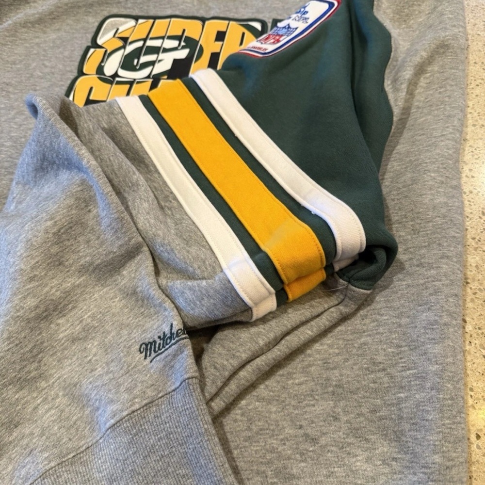 Mitchell& Ness Mens Heather Green Bay Packers Vintage Logo All over 4.0 Size 5X